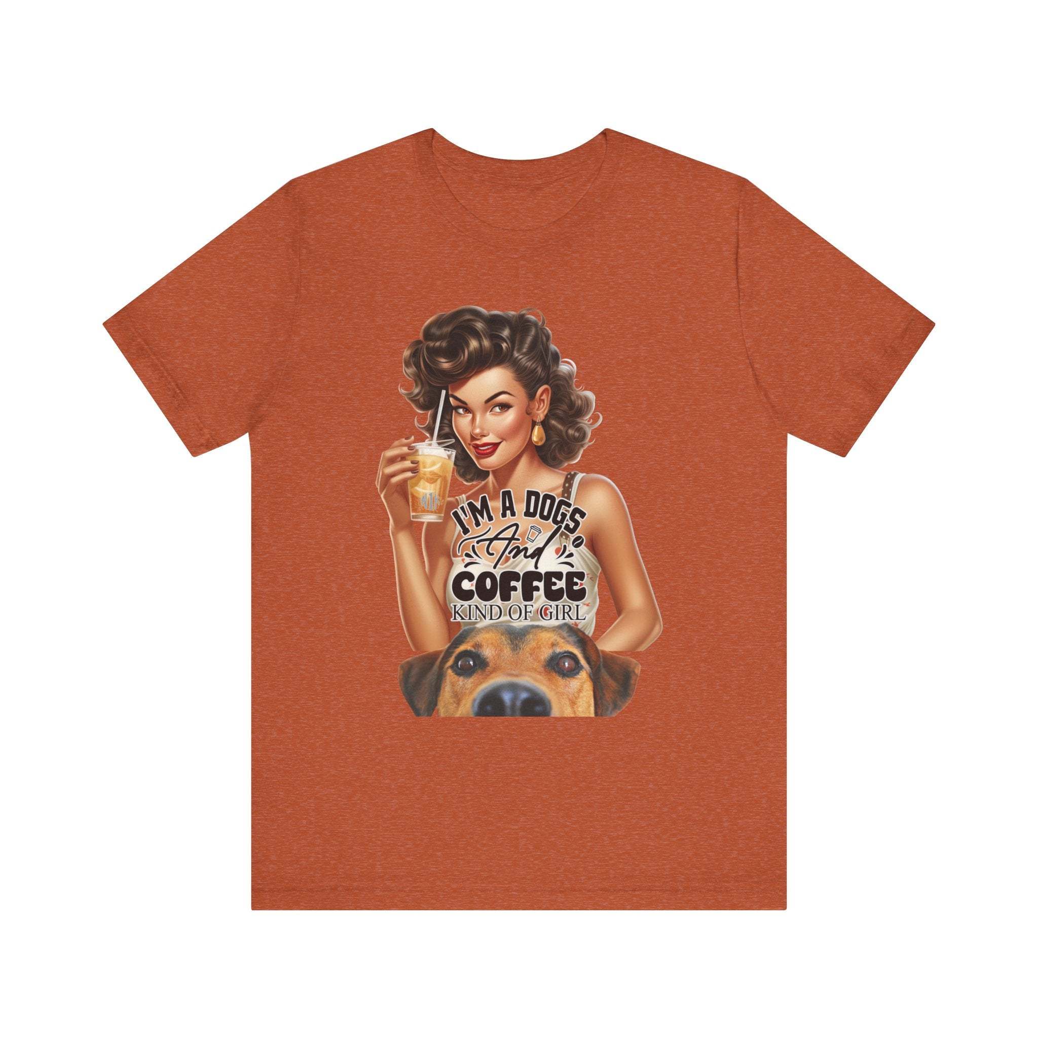 Coffee drinking Dog Mom Unisex Jersey Short Sleeve Tee
